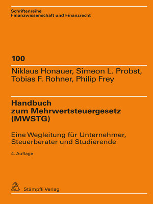 cover image of Handbuch zum Mehrwertsteuergesetz (MWSTG)
